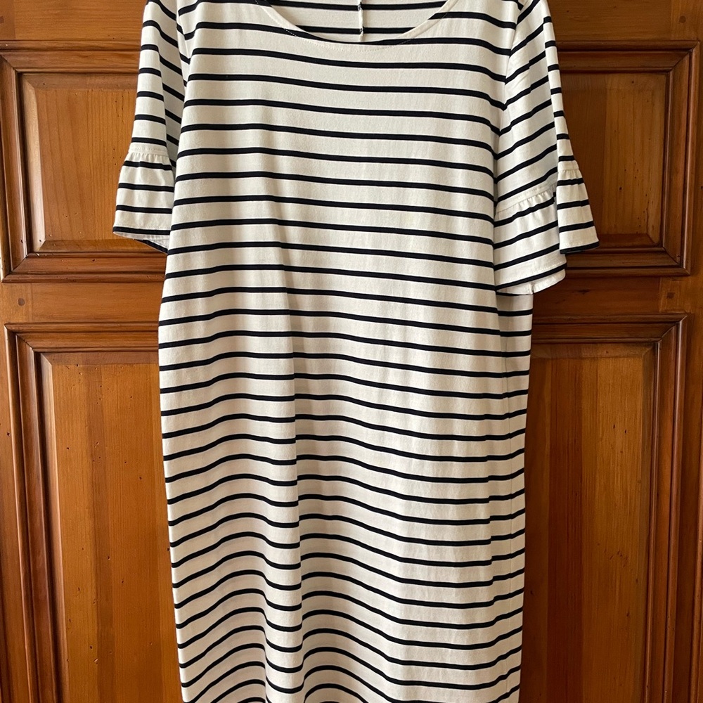 J. Crew Striped Black and White Women's Dress